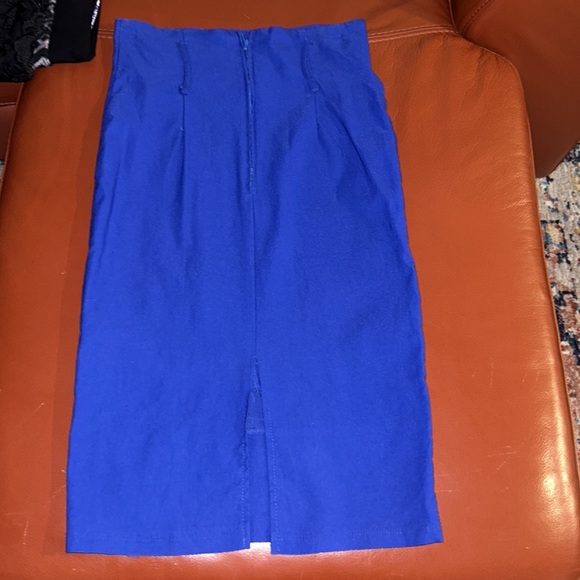 Pretty Royal Blue Bandaged Pencil Skirt by Fe - Picture 3 of 5